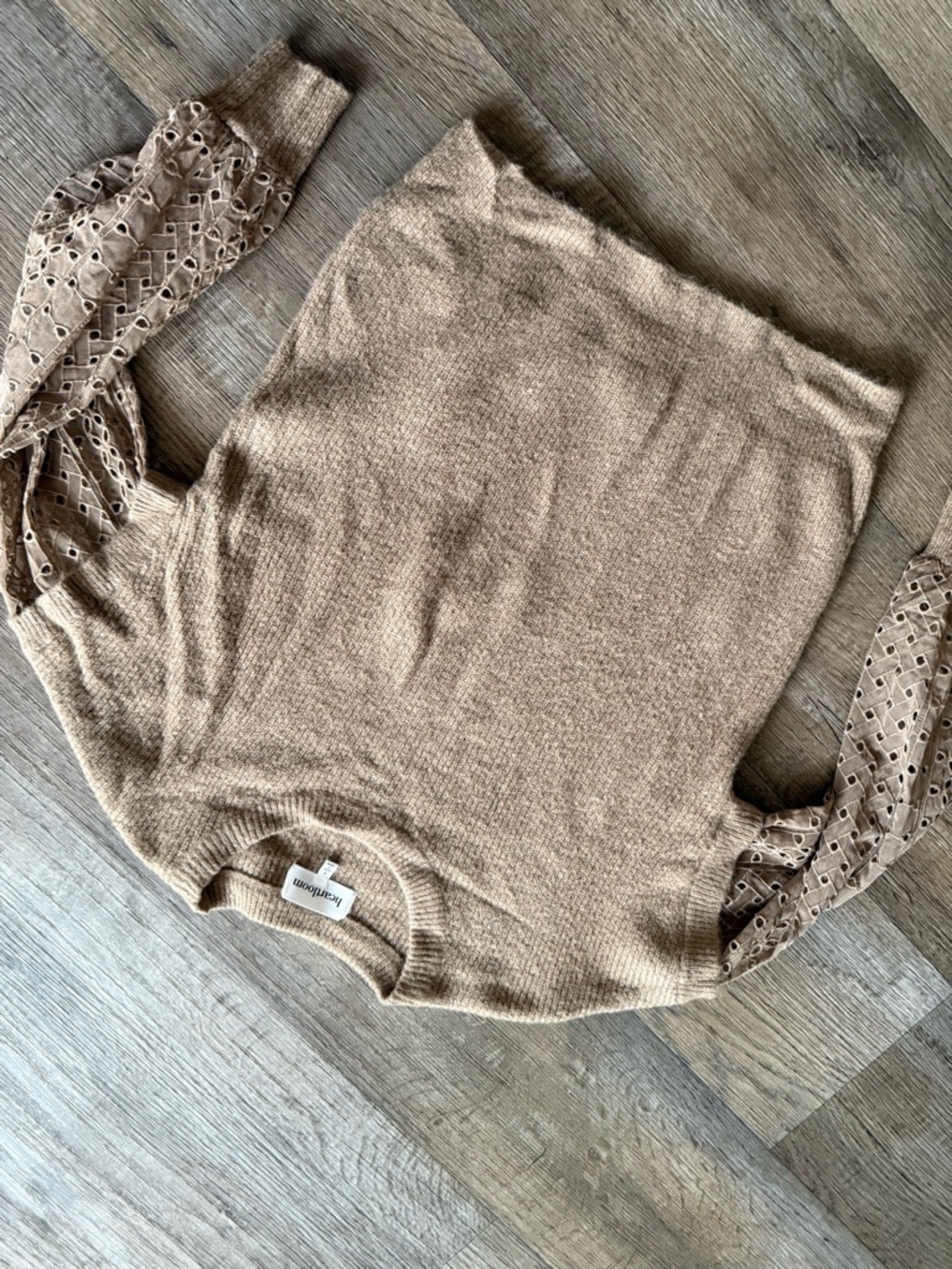 Heartloom Soft Rib Crewneck Sweater in Taupe